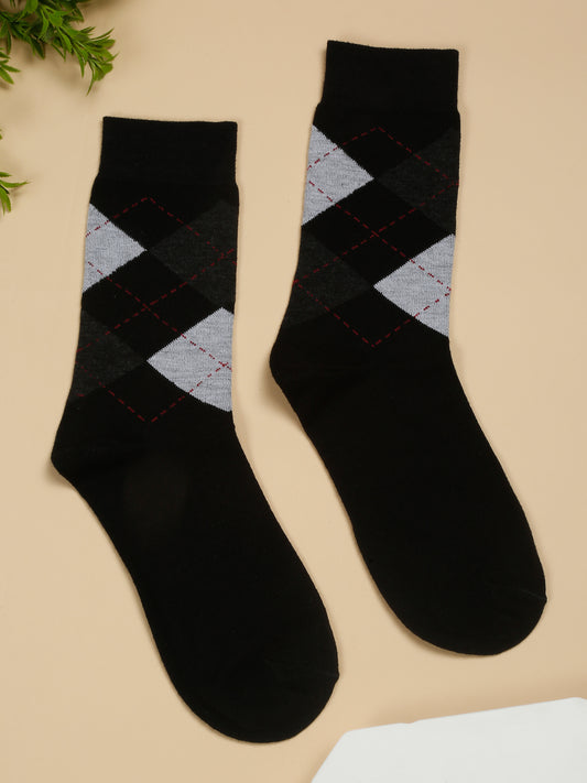 Men's Black Basic Crew length Socks -Pack of 5