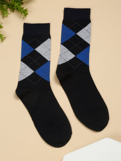 Men's Navy Blue Basic Crew length Socks -Pack of 5