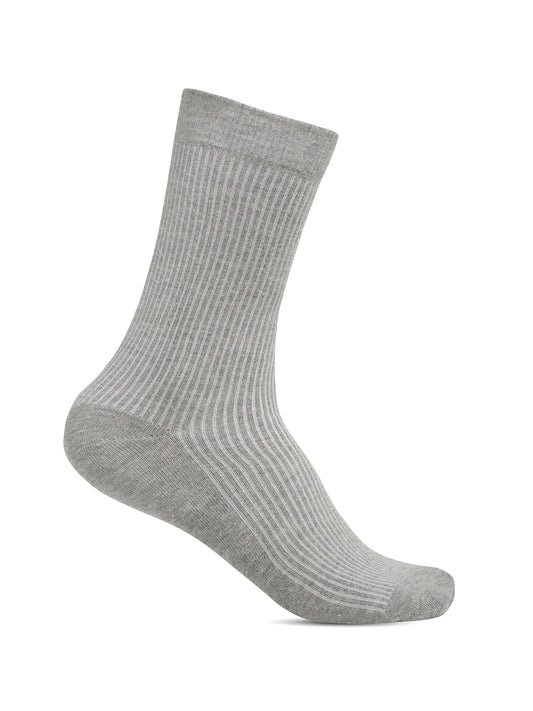 Men's Grey Melange Basic Crew length Socks -Pack of 5