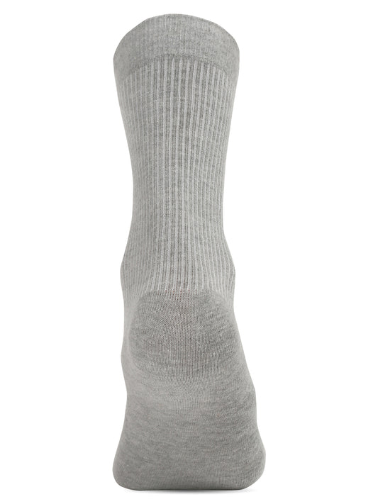 Men's Grey Melange Basic Crew length Socks -Pack of 5