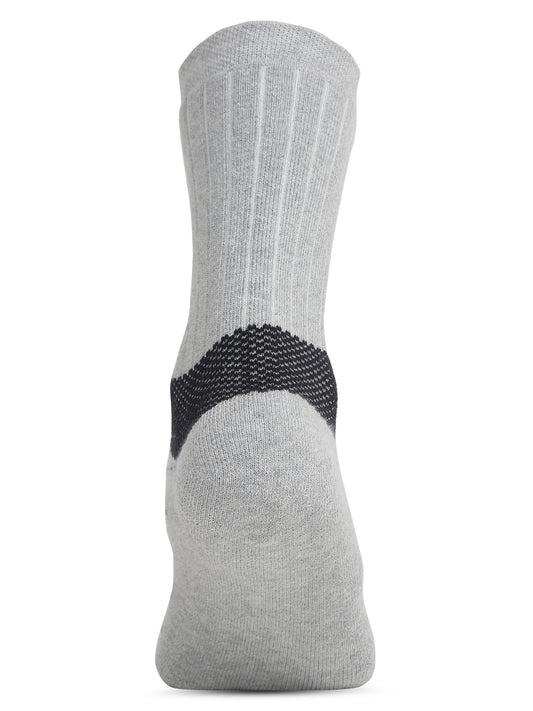 Men's Grey Melange Fashion Crew length Terry Socks -Pack of 5