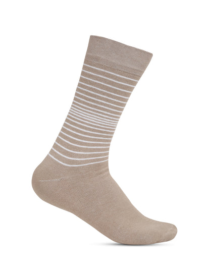 Men's Beige Basic Crew length Socks -Pack of 5