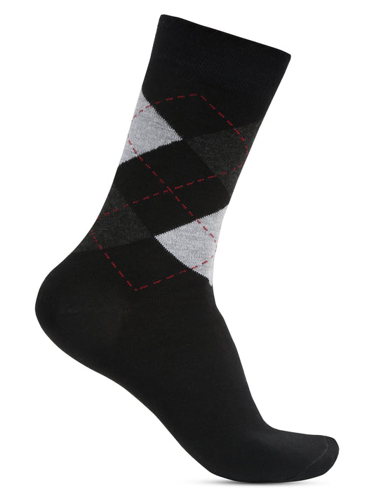 Men's Black Basic Crew length Socks -Pack of 5