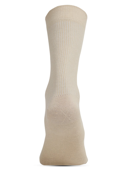 Men's Cream Basic Crew length Socks -Pack of 5