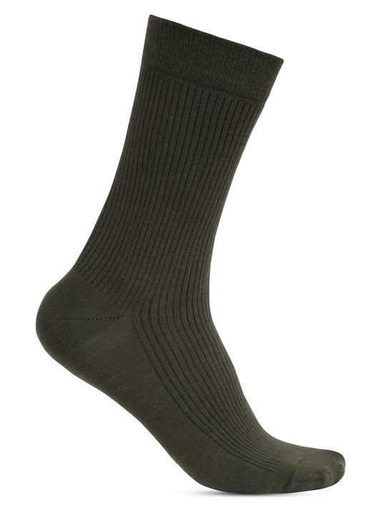Men's Olive Green Basic Crew length Socks -Pack of 5