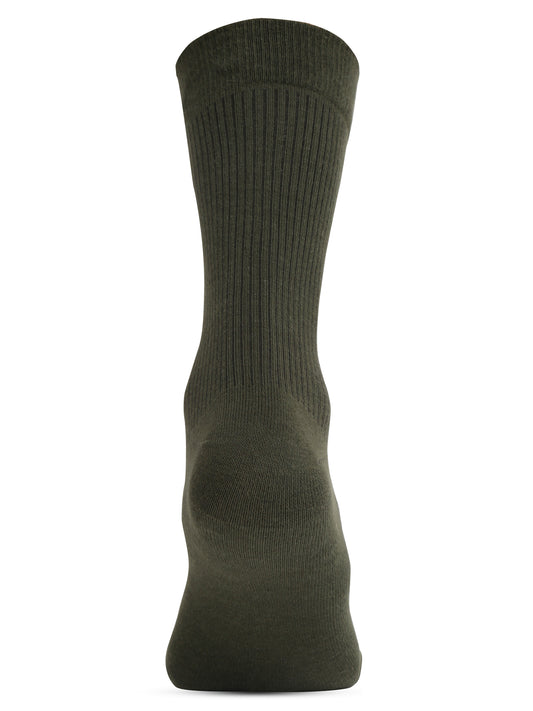 Men's Olive Green Basic Crew length Socks -Pack of 5