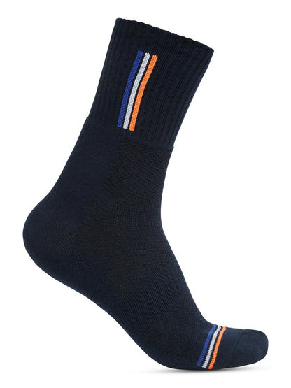 Men's Dark Blue Fashion Crew length Terry Socks -Pack of 5