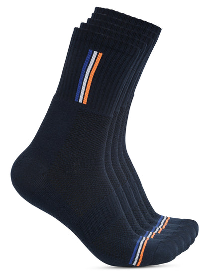 Men's Dark Blue Fashion Crew length Terry Socks -Pack of 5