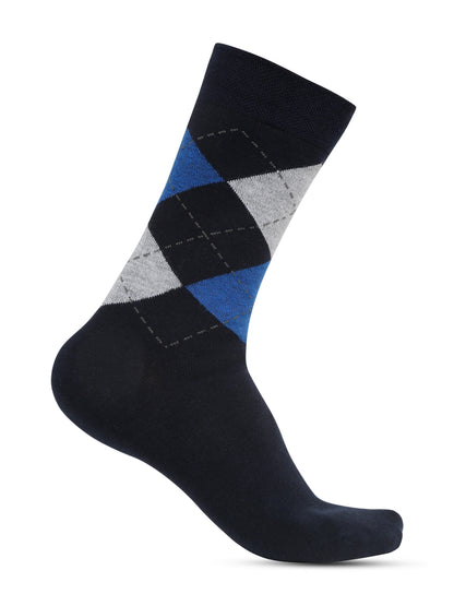 Men's Navy Blue Basic Crew length Socks -Pack of 5