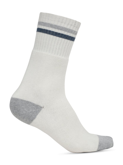 Men's White Fashion Crew length Terry Socks -Pack of 5