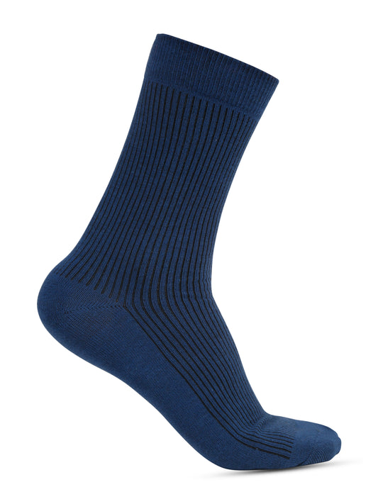 Men's Blue Basic Crew length Socks -Pack of 5