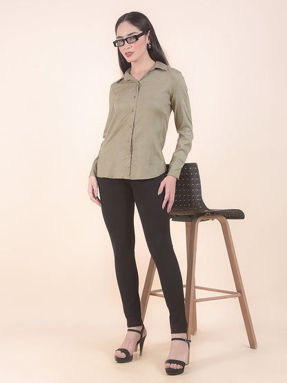 Casual Shirt for Women l Breathable & Soft with Color Fastness Regular Fit LycoCell Fabric Solid Pattern
