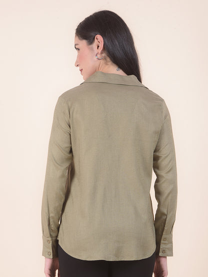Casual Shirt for Women l Breathable & Soft with Color Fastness Regular Fit LycoCell Fabric Solid Pattern