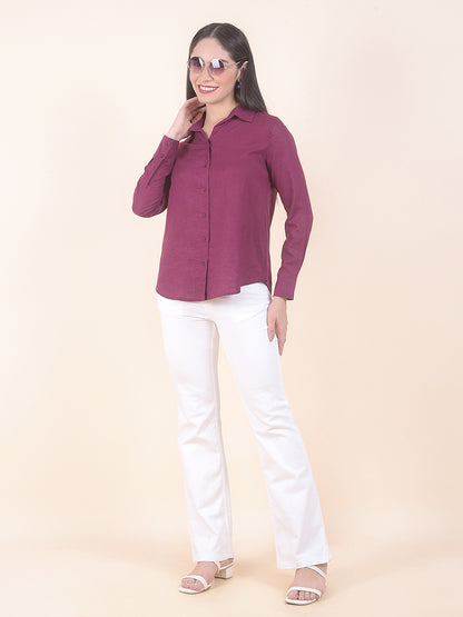Casual Shirt for Women l Breathable & Soft with Color Fastness Regular Fit LycoCell Fabric Solid Pattern
