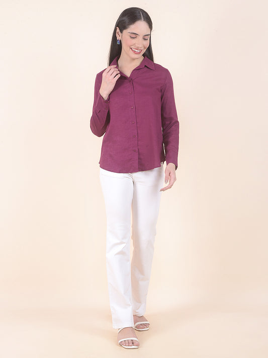 Casual Shirt for Women l Breathable & Soft with Color Fastness Regular Fit LycoCell Fabric Solid Pattern