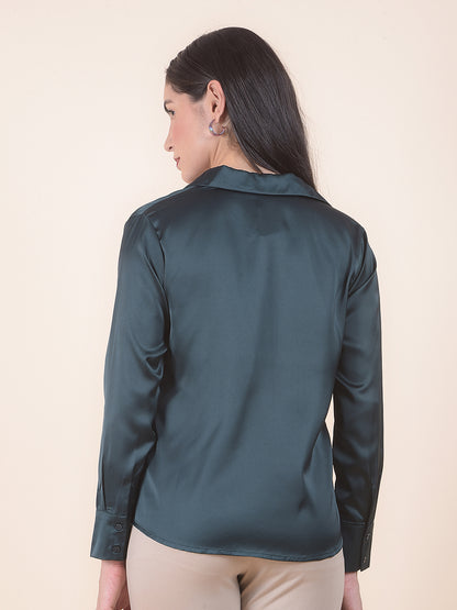 Casual Shirt for Women l Breathable & Soft with Color Fastness Regular Fit Polyester Fabric Solid Pattern