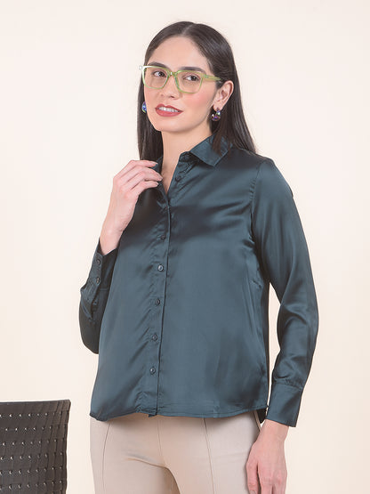 Casual Shirt for Women l Breathable & Soft with Color Fastness Regular Fit Polyester Fabric Solid Pattern