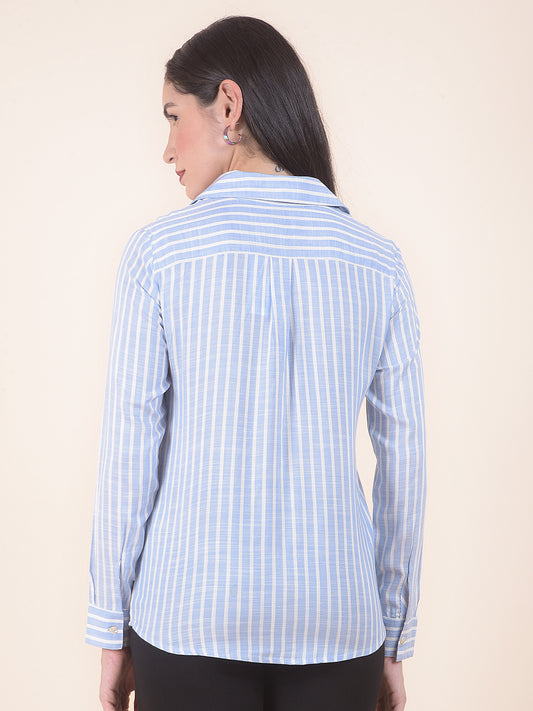 Casual Shirt for Women l Breathable & Soft with Color Fastness Regular Fit Viscore Fabric Stripe Pattern