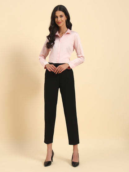 Shirt for Women l Breathable & Soft with Color Fastness Regular Fit Cotton Fabric Solid Pattern