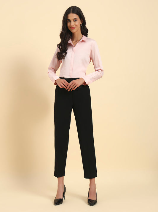 Shirt for Women l Breathable & Soft with Color Fastness Regular Fit Cotton Fabric Solid Pattern