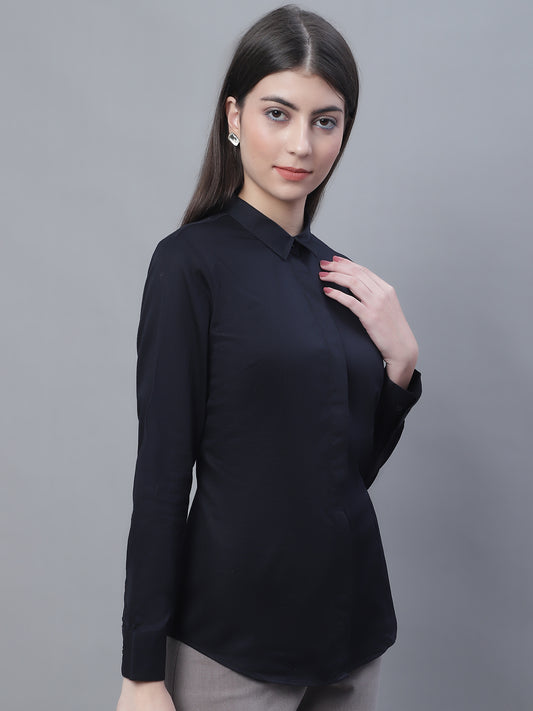 Cantabil Women Formal Full Sleeve Black Shirt (7135514099851)