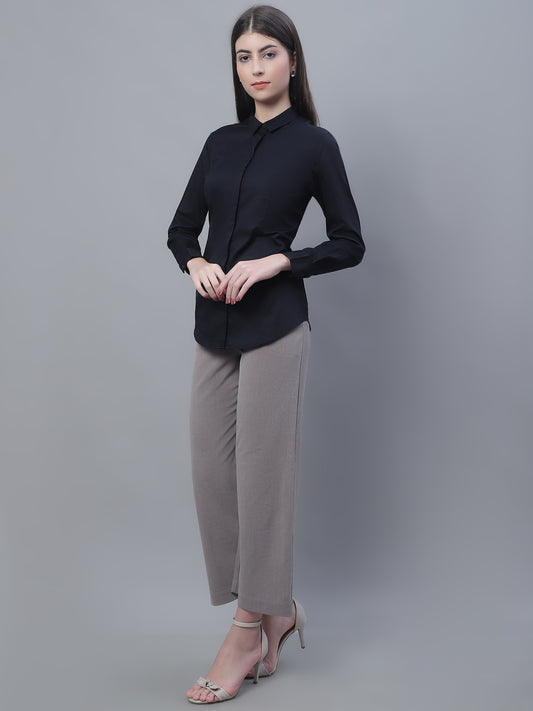 Cantabil Women Formal Full Sleeve Black Shirt (7135514099851)