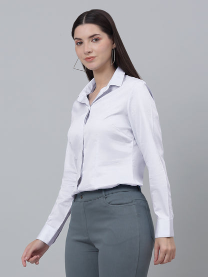 Women's Formal Slim Fit White Regular Full Sleeve  Shirt