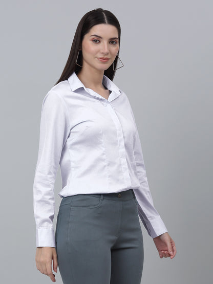 Women's Formal Slim Fit White Regular Full Sleeve  Shirt