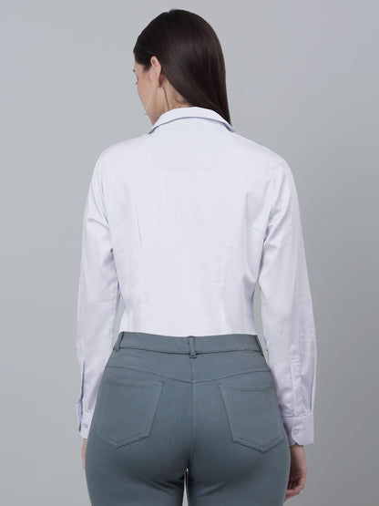 Women's Formal Slim Fit White Regular Full Sleeve  Shirt