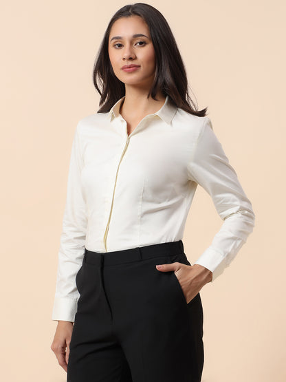 Shirt for Women l Breathable & Soft with Color Fastness Regular Fit Cotton Fabric Solid Pattern