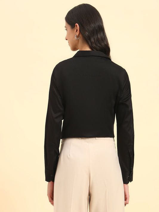 Shirt for Women l Breathable & Soft with Color Fastness Regular Fit Cotton Fabric Solid Pattern