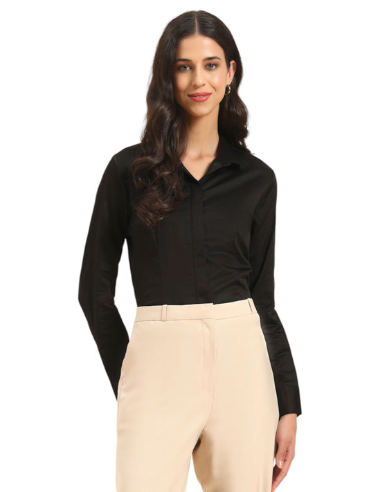 Shirt for Women l Breathable & Soft with Color Fastness Regular Fit Cotton Fabric Solid Pattern