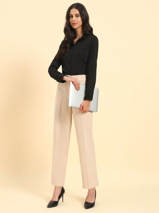 Shirt for Women l Breathable & Soft with Color Fastness Regular Fit Cotton Fabric Solid Pattern