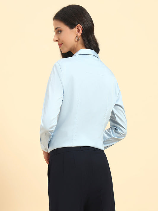 Shirt for Women l Breathable & Soft with Color Fastness Regular Fit Cotton Fabric Solid Pattern