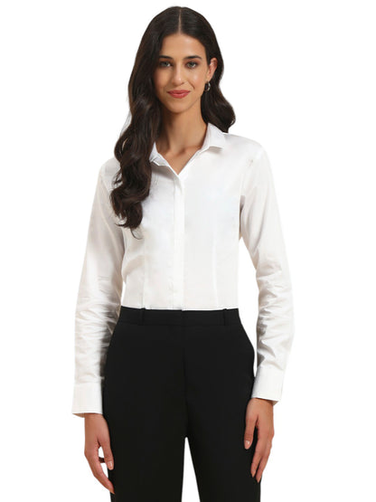 Shirt for Women l Breathable & Soft with Color Fastness Regular Fit Cotton Fabric Solid Pattern