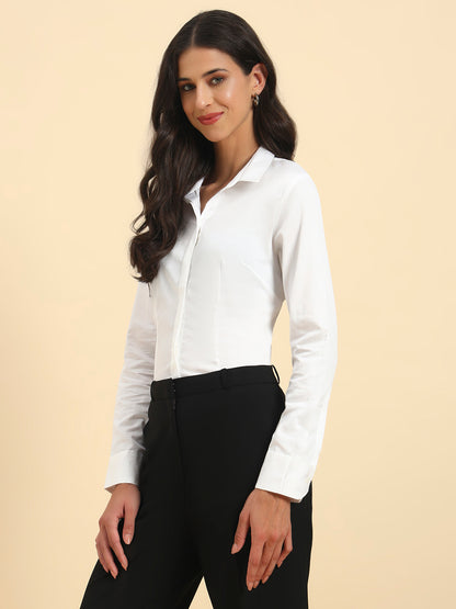 Shirt for Women l Breathable & Soft with Color Fastness Regular Fit Cotton Fabric Solid Pattern