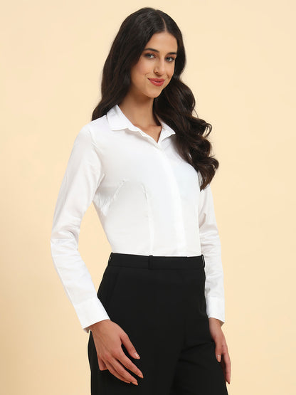 Shirt for Women l Breathable & Soft with Color Fastness Regular Fit Cotton Fabric Solid Pattern