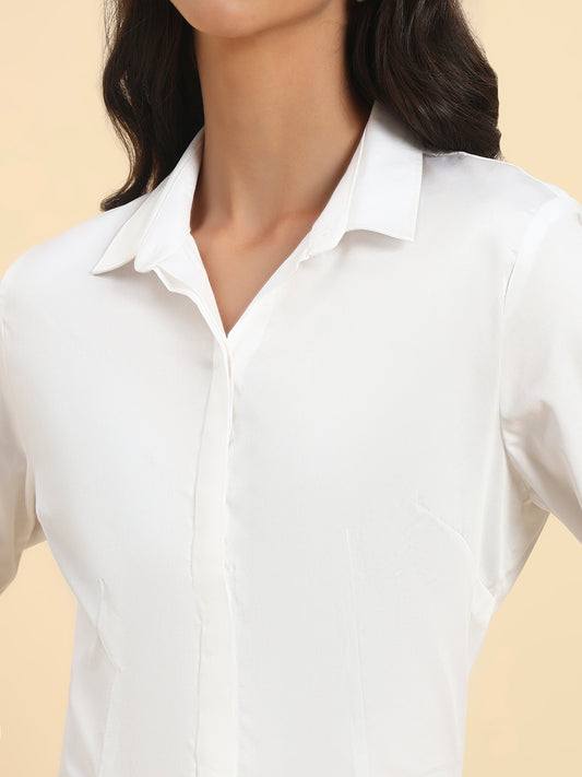 Shirt for Women l Breathable & Soft with Color Fastness Regular Fit Cotton Fabric Solid Pattern