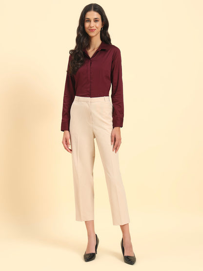 Shirt for Women l Breathable & Soft with Color Fastness Regular Fit Cotton Fabric Solid Pattern