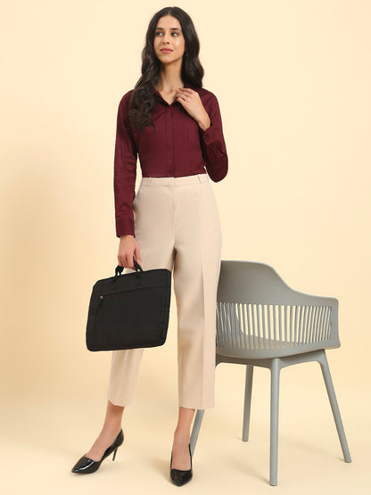 Shirt for Women l Breathable & Soft with Color Fastness Regular Fit Cotton Fabric Solid Pattern