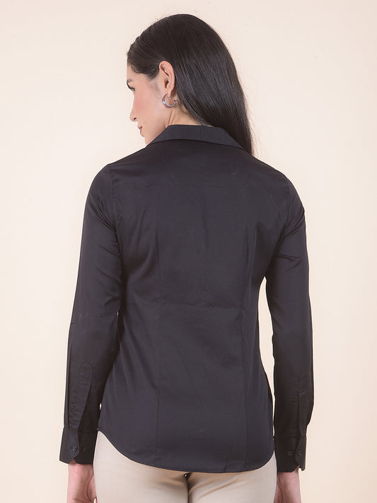 Formal Shirt for Women l Breathable & Soft with Color Fastness Regular Fit Cotton Fabric Solid Pattern
