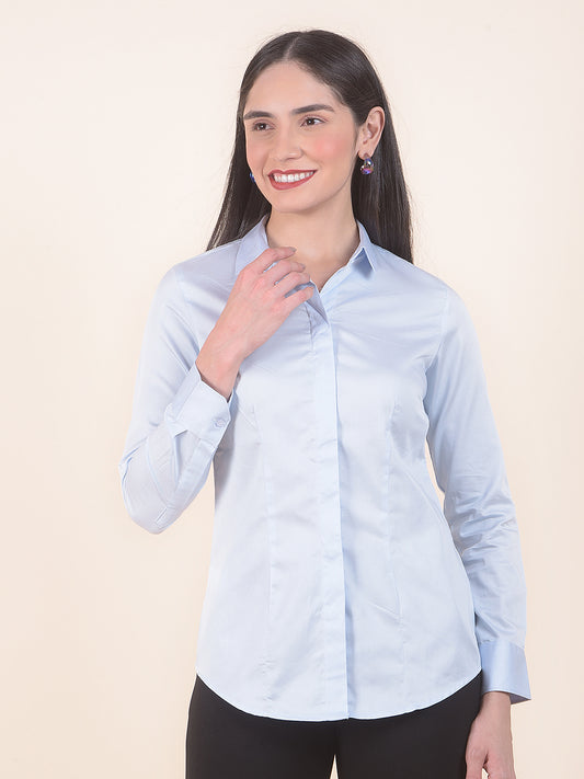Formal Shirt for Women l Breathable & Soft with Color Fastness Regular Fit Cotton Fabric Solid Pattern