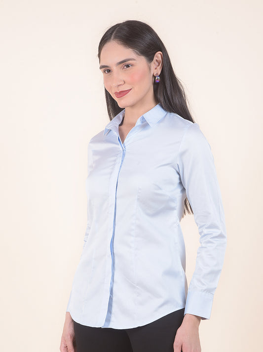 Formal Shirt for Women l Breathable & Soft with Color Fastness Regular Fit Cotton Fabric Solid Pattern