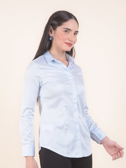 Formal Shirt for Women l Breathable & Soft with Color Fastness Regular Fit Cotton Fabric Solid Pattern