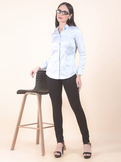Formal Shirt for Women l Breathable & Soft with Color Fastness Regular Fit Cotton Fabric Solid Pattern