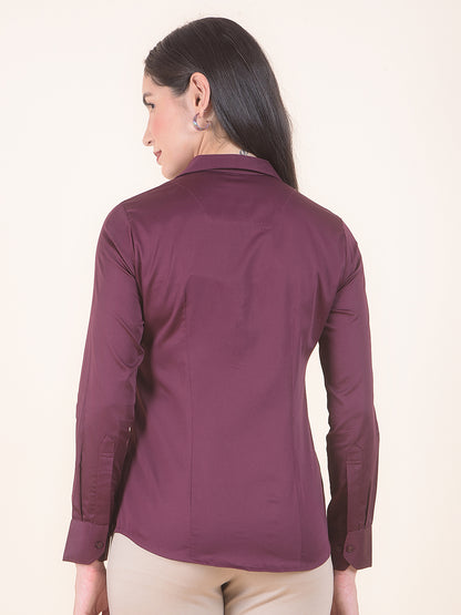 Formal Shirt for Women l Breathable & Soft with Color Fastness Regular Fit Cotton Fabric Solid Pattern