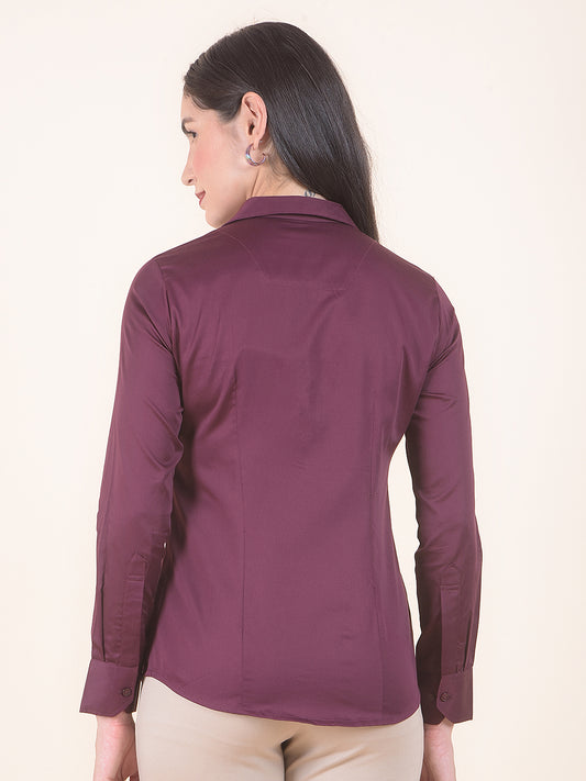 Formal Shirt for Women l Breathable & Soft with Color Fastness Regular Fit Cotton Fabric Solid Pattern