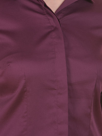 Formal Shirt for Women l Breathable & Soft with Color Fastness Regular Fit Cotton Fabric Solid Pattern