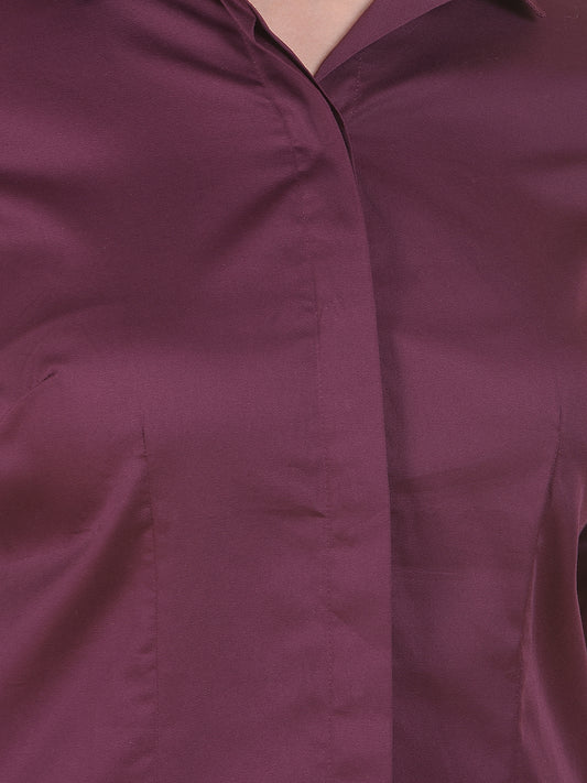 Formal Shirt for Women l Breathable & Soft with Color Fastness Regular Fit Cotton Fabric Solid Pattern