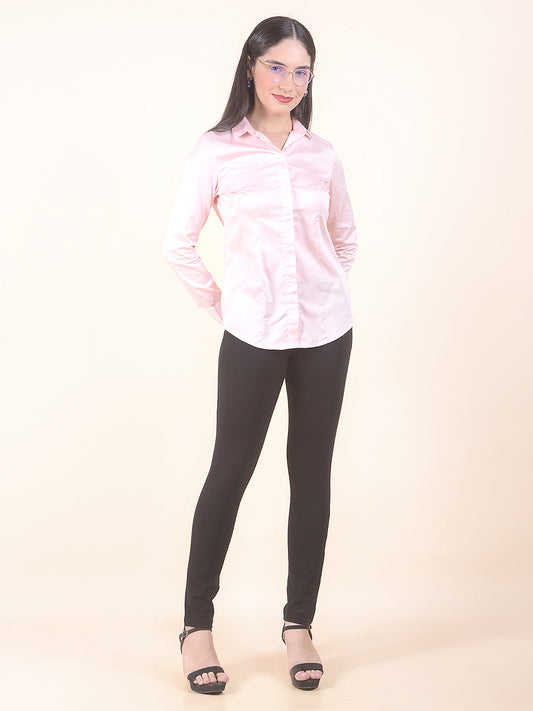 Formal Shirt for Women l Breathable & Soft with Color Fastness Regular Fit Cotton Fabric Solid Pattern